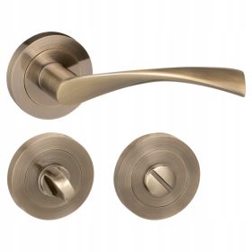   Gamar belső fogantyú Rövid, Kerek lemez, Hátlap WC-zárral, Hátlap kulcslyukkal, Hátlap lyukkal a betéthez