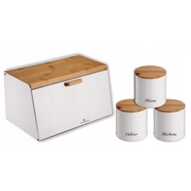   Kenyértartó doboz - Edenberg Cosmic kenyérdoboz készlet, fehér bambusz