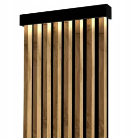   Lécek Golddoor világítással ellátott deszkán, 48,4 x 275 cm, barna és fekete