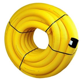 Vízelvezető cső PVC tömlő fi 100 50m sárga lyukakkal