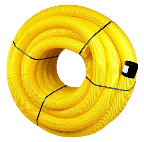 Vízelvezető cső PVC tömlő fi 100 50m sárga lyukakkal