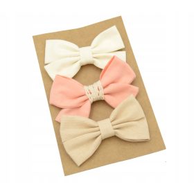   Gyermek hajcsat - Haj mandzsettagombok 3 íj őszibarack krém bézs