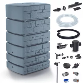    Prosperplast Tower Stone esővíztartály 500 l 130 x 77,5 cm szürke