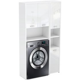   Mosógép szekrény fehér fényes + fürdőszoba oszlop, fürdőszoba szekrény