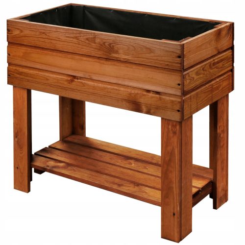  Plantbox virágcserép 80 cm x 40 x 78 cm, fa, barna és bézs árnyalatok