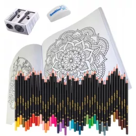   Kifestőkönyv - Mandala színező készlet, ceruza 46 darab radír
