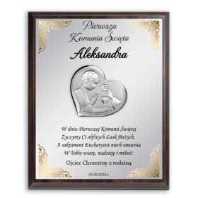  Ezüst kép, vésett szentáldozási ajándék