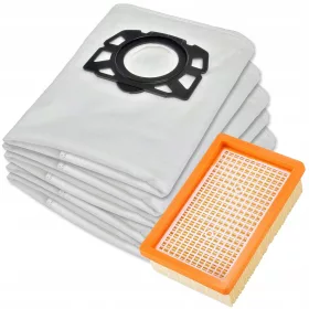    Szintetikus porszívó táska ASH-K22SP 5 db + Profi&Home szűrő Kärcher porszívóhoz 2.863-005.0.