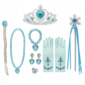 Lány jelmez - CROWN Scepter Gloves Braid ELSA ELZA 8 PARTS
