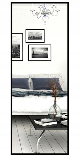 Fürdőszoba tükör - Galakor fali tükör, téglalap, fém keret, 500 x 1400 mm