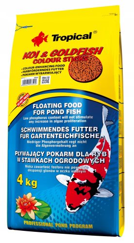  Élelmiszer Tropical Koi & Goldfish Color Sticks formájában 4 kg