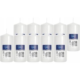   Gyertya - 10× Hagyományos paraffin gyertya illatmentes Aura 1 db + DABSTER.PL A38 38 illik