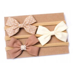   Gyermek fejpánt - Bezaktish Bands -s -set 3 db, íjak, bézs