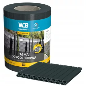   Kerítés háló, drótfonat - WDB Basic 19x35 antracit grafit kerítés szalag