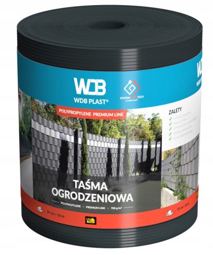 Kerítés háló, drótfonat - WDB Plast Premium Line kerítésszalag polipropilén 0,19x26 m
