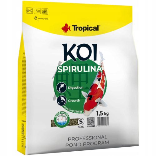  Tropical Koi Spirulina Pellet S haleledel 1,5 kg