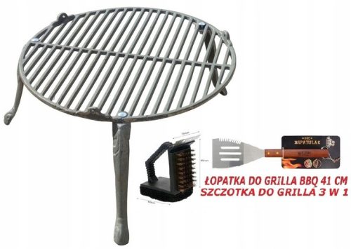  Öntöttvas rácsos GRILL LÁBAN KERTI TÜZGÖRNY