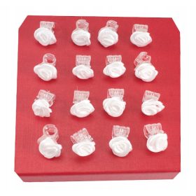 Rák hajcsat rózsa 16 db 1 cm FEHÉR fehér