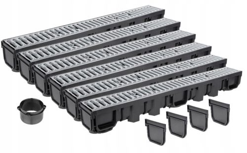 LINEAR DRAINAGE H105 rács horganyzott készlet 6m