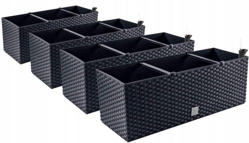  Prosperplast virágcserép 206 cm x 19,5 x 18,5 cm műanyag szürke és ezüst árnyalatú