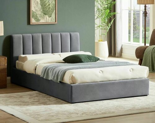  MONTREAL VELVET kárpitozott ágy 160x200 szürke
