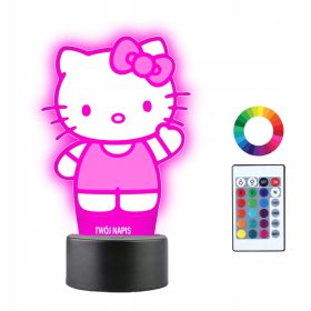   Gyermek éjszakai lámpa - Éjszakai lámpa Hello Kitty 3D Led névvel