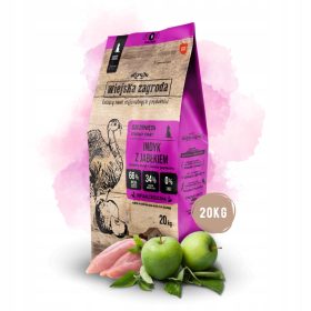    Wiejska Zagroda pulyka és alma száraztáp kölyökkutyáknak 20 kg