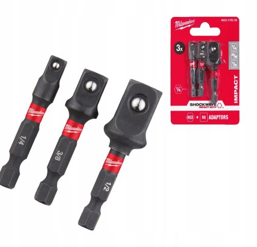 Milwaukee halmaza 1/4 3/8 1/2 '' ütés adapterek