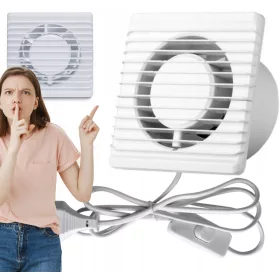   BigBuy Fun fürdőszobai ventilátor HÁZI VENTILÁTOR KÁBELEVAL és DUGÓVAL 100 mm
