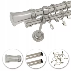   Kész függönyrúd - Dupla függönyrúd 25 mm + 19 mm 250 cm