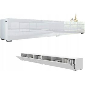  TV szekrény 280 cm TV-hez, fehér fényes