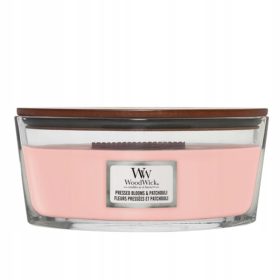   Gyertya - Hagyományos paraffin gyertya Pressed Blooms & Patchouli Woodwick 1 db.