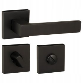   Gamar belső fogantyú Rövid, Négyszögletes lemez, Hátlap WC-zárral, Hátsó lemez kulcslyukkal, Hátsó lemez lyukkal a betéthez