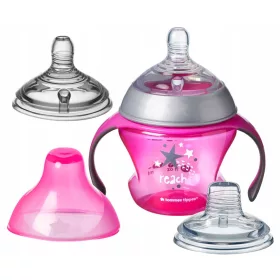   Bögre, üveg csecsemőnek - Átmeneti bögre 150 ml 4m+ rózsaszín Tommee Tippee