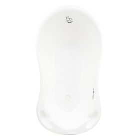   Baba fürdőkád - Fürdőkád kád 86 cm -es lejtő elefánt fehér vízelvezetéssel