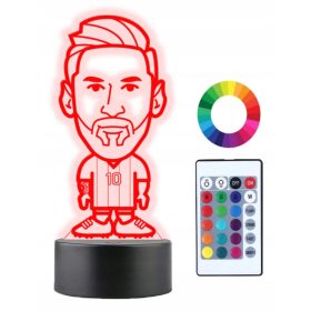   Gyermek éjszakai lámpa - Éjszakai lámpa a Leo Messi 3D LED labdarúgó névvel
