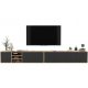  Függesztett TV állvány Loft TV komód Fekete MAT 300