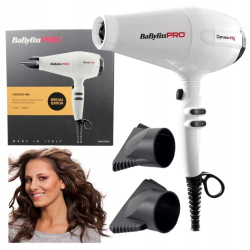  Babyliss Pro szárító két heggyel Caruso HQ 2400W BAB6970 fehér