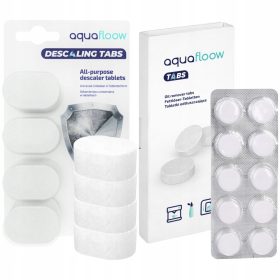    Aquafloow AF53 vízkőoldó tabletta 4 db + Tisztító tabletta Aquafloow AF50 eszpresszógéphez 10 db.