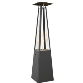   Teraszfűtő - Gázmelegítő esernyő acél fekete 12 kW szett