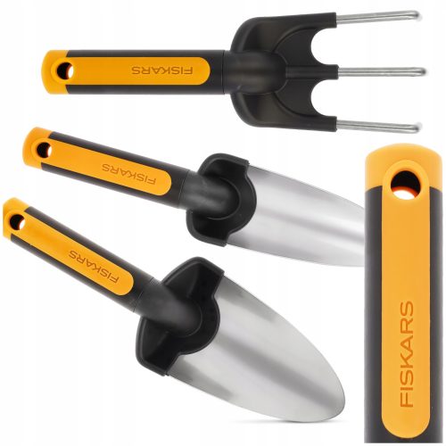  Kerti lapát Gereblye Karmok KÉSZLET 3 db kerti szerszámból Fiskars STEEL