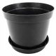  DonKwiat virágcserép 21 cm x 21 x 16 cm átmérő 21 cm műanyag fekete + 10× DonKwiat virágcserép állvány 18 cm műanyag