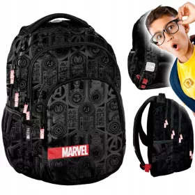    Avengers Paso többrekeszes iskolai hátizsák, fekete, Shades of Red, 18 éves