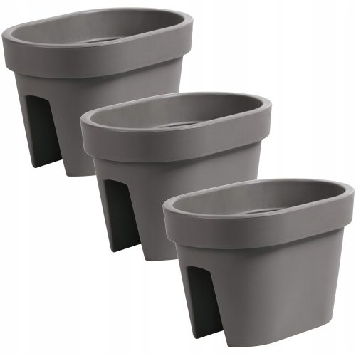  Palack virágcserép 39,5 cm x 27 x 25 cm műanyag szürke és ezüst árnyalatú