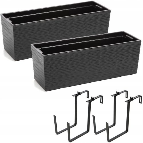  Palack virágcserép 19 cm x 56 x 19,5 cm műanyag szürke és ezüst árnyalatok