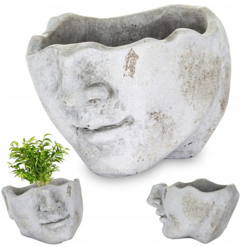  Duwen virágcserép 20 cm x 22 x 13 cm átmérőjű 22 cm kerámia szürke és ezüst árnyalatok