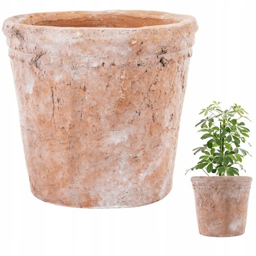 Virágcserepek - Duwen virágcserép 14 cm x 14 x 13 cm, átmérő 14 cm, narancssárga árnyalatok