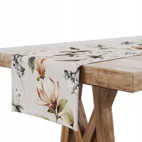   Abrosz, futó - Bézs asztali futó, narancssárga árnyalatok, szürke árnyalatok, zöld árnyalatok, tarka 240 x 40 cm