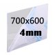 Színtelen PLEXI tábla 700x600x4mm méretre vágva