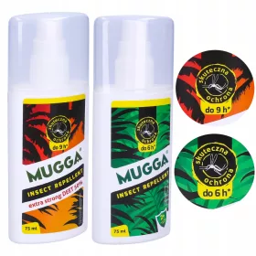    Mugga Deet szúnyog- és kullancs spray 50% 75 ml + Mugga rovarriasztó spray 75 ml 104 g